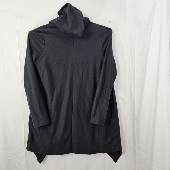Topman Sweater Unisex Wrap Poncho Charcoal Gray Cotton Adult Medium Black NEW - Picture 2 of 11
